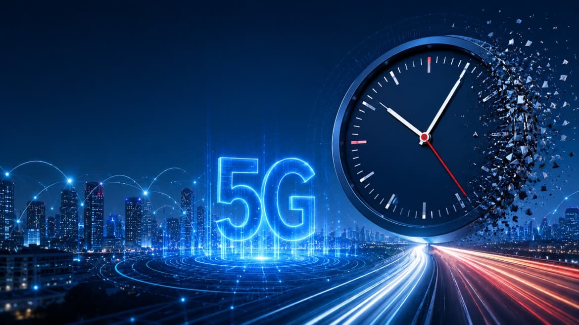 5G network and crumbling clock urging telecom operators to modernize OSS/BSS before losing market share